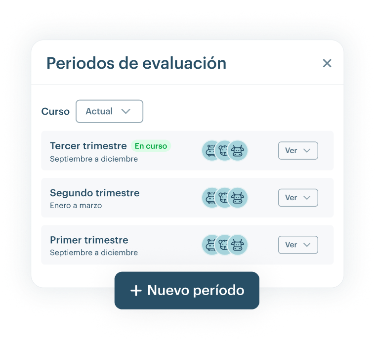 Interfaz de KinderUp mostrando el registro rápido de evaluaciones desde tablet en el aula