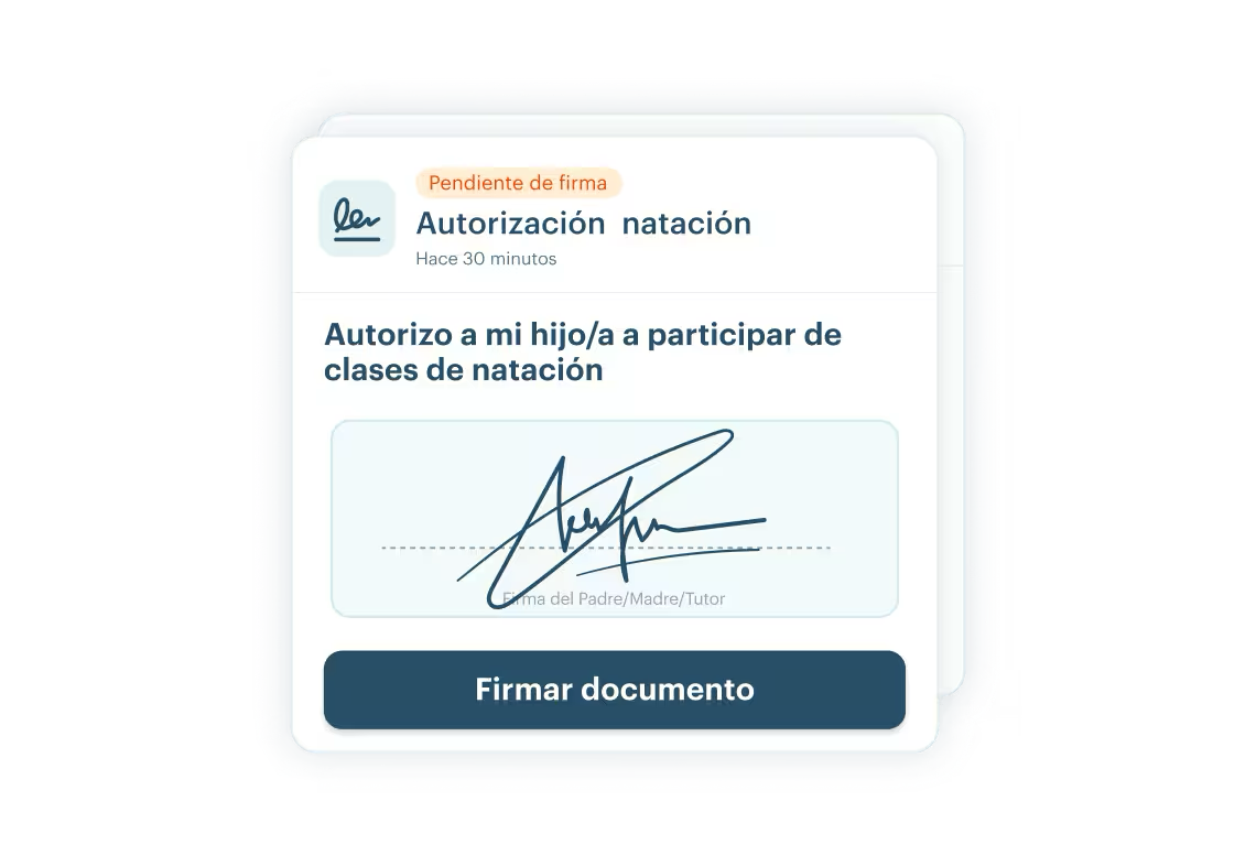 Firma digital de autorizaciones en KinderUp