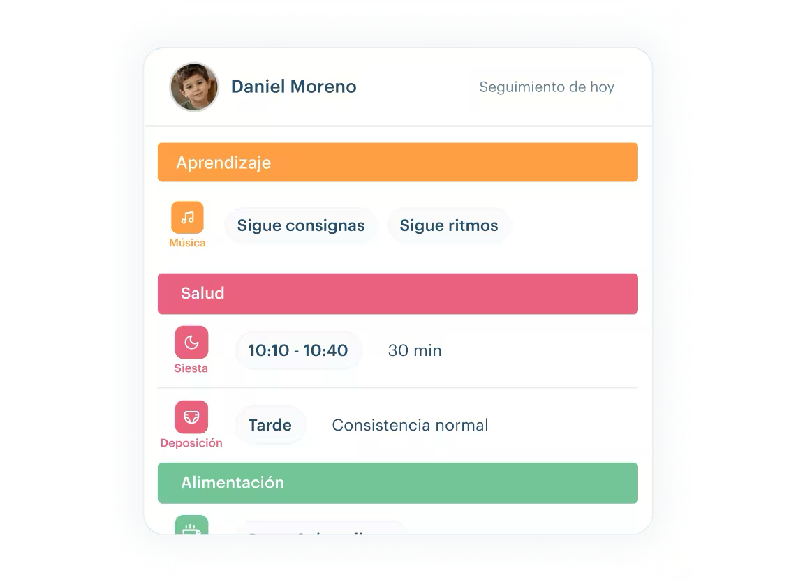 Seguimiento diario de tu hijo en KinderUp